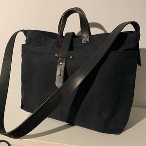 Peg & Awl Large Waxed Canvas Tote-All Black